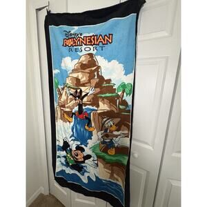 Rare HTF Vintage Disney’s Polynesian Resort Towel 63”x33” Mickey, Goofy & Donald